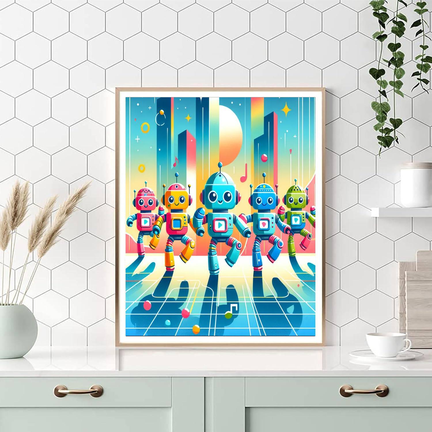 Funky Robots Paint By Numbers