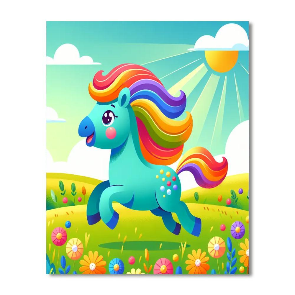 Galloping Pony Paint By Numbers