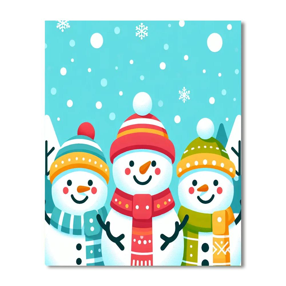 Charming Snowmen Number Painting