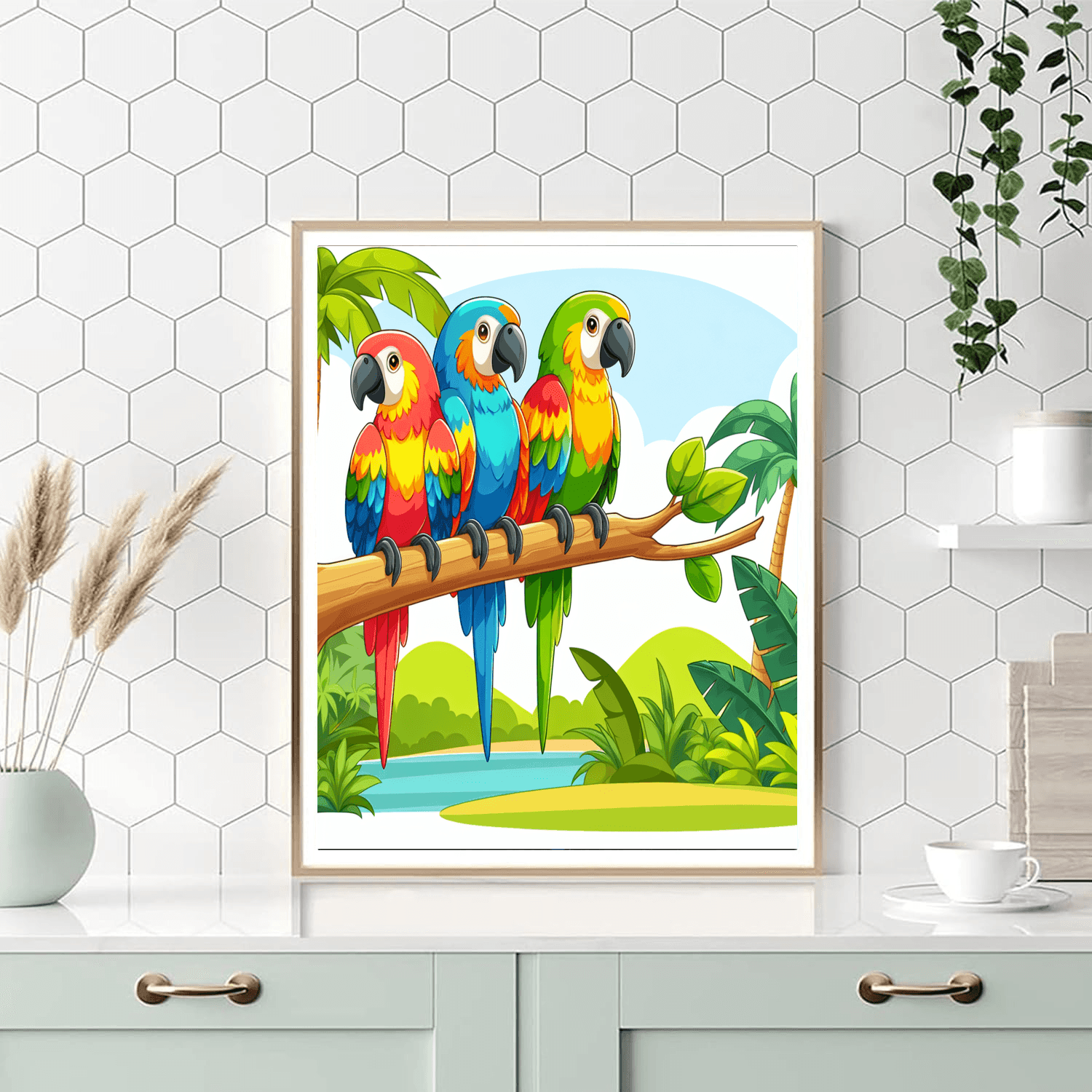 Cheerful Parrot Party Paint By Numbers Kits