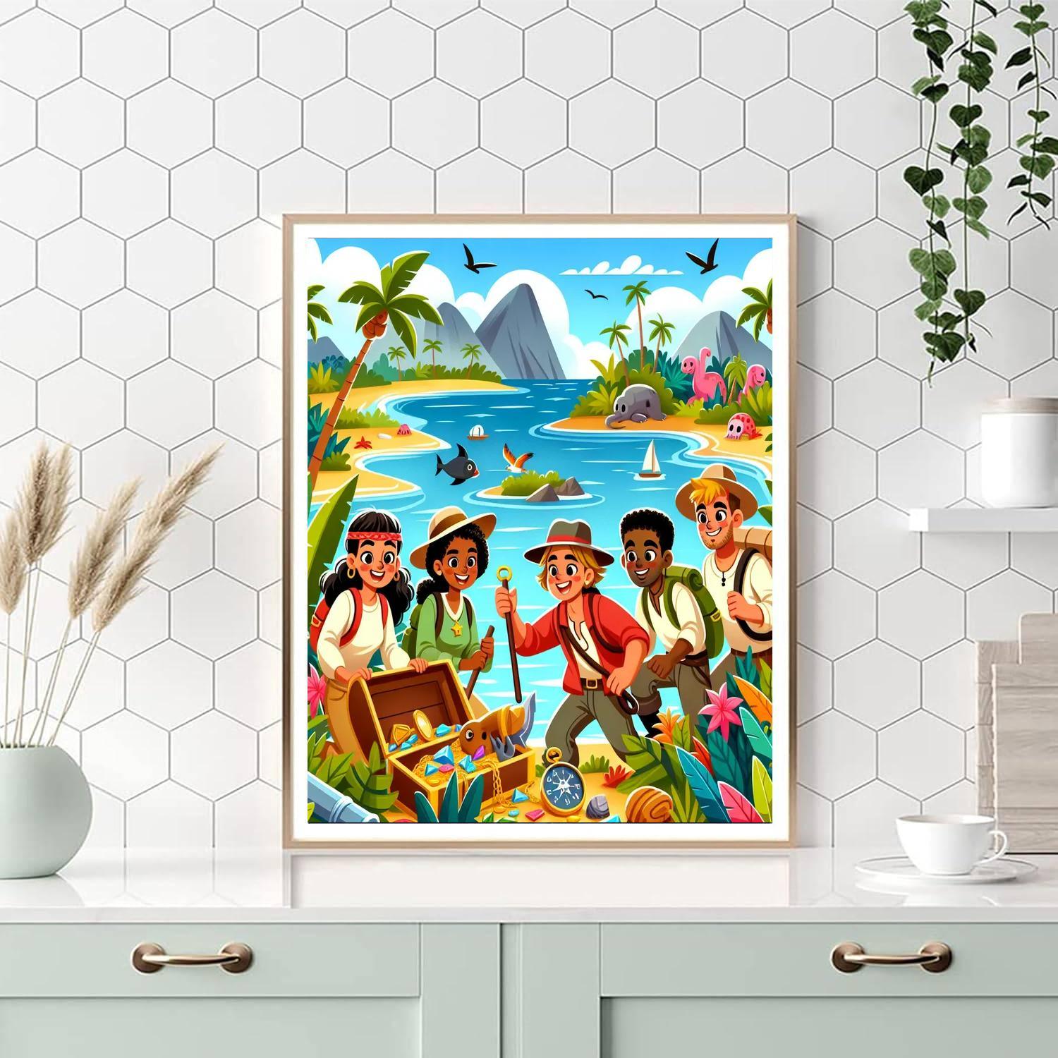Tropical Adventure Island Painting By Numbers Kit