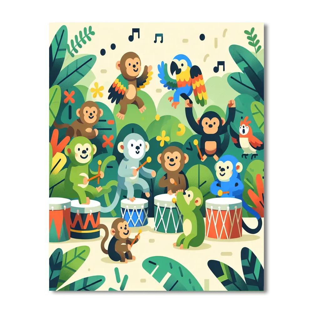 Joyous Jungle Gathering Paint By Numbers Art