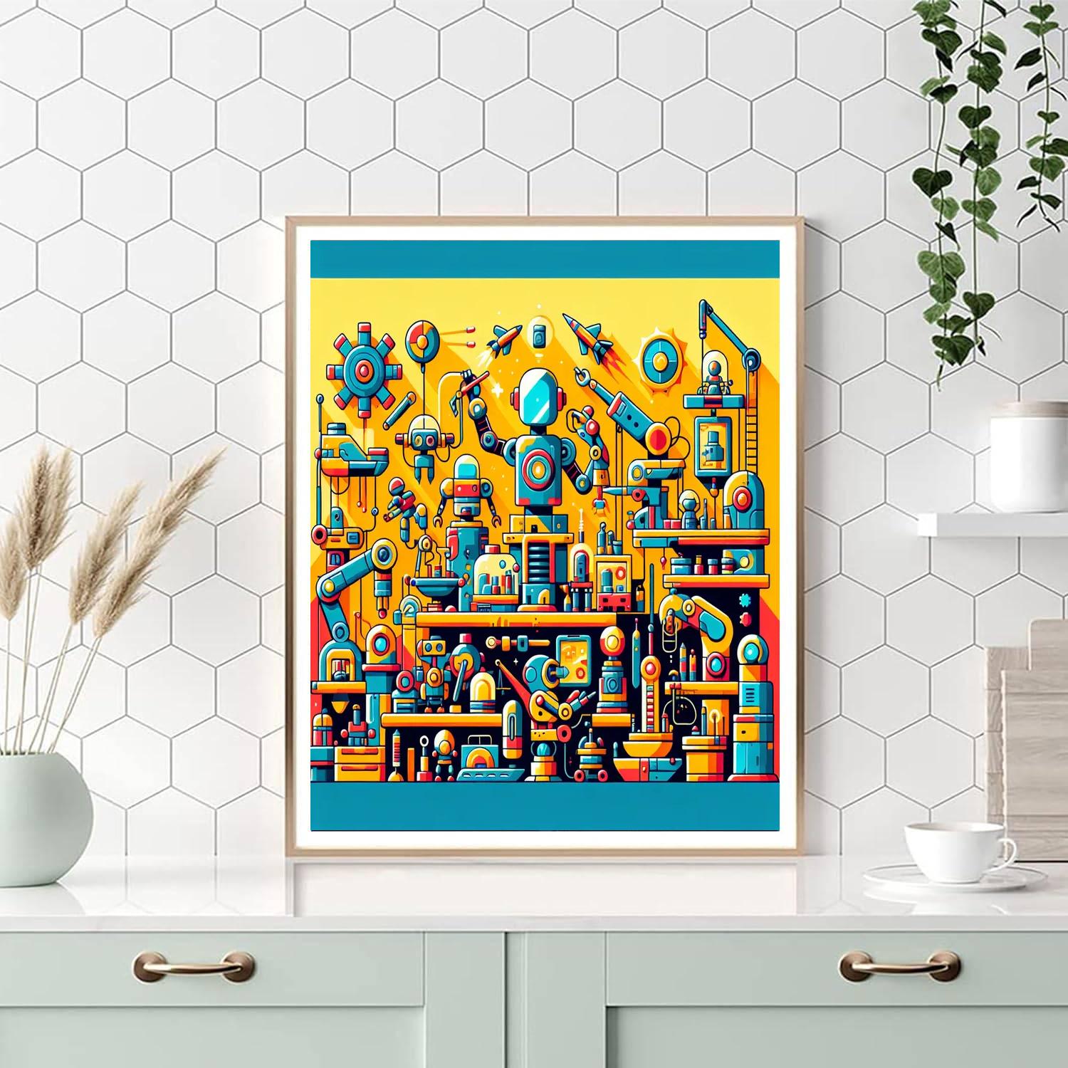 Robot Builder Bonanza Paint By Numbers Art