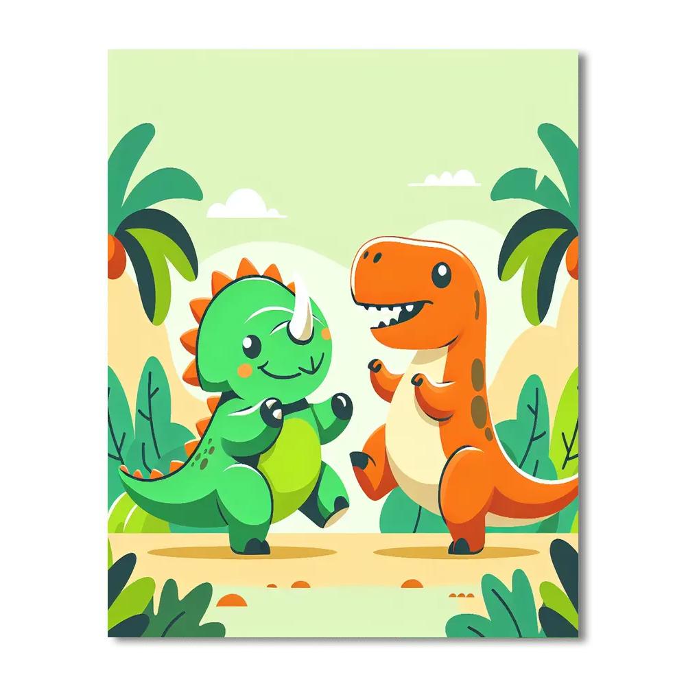 Dinosaur Dancers Paint By Numbers