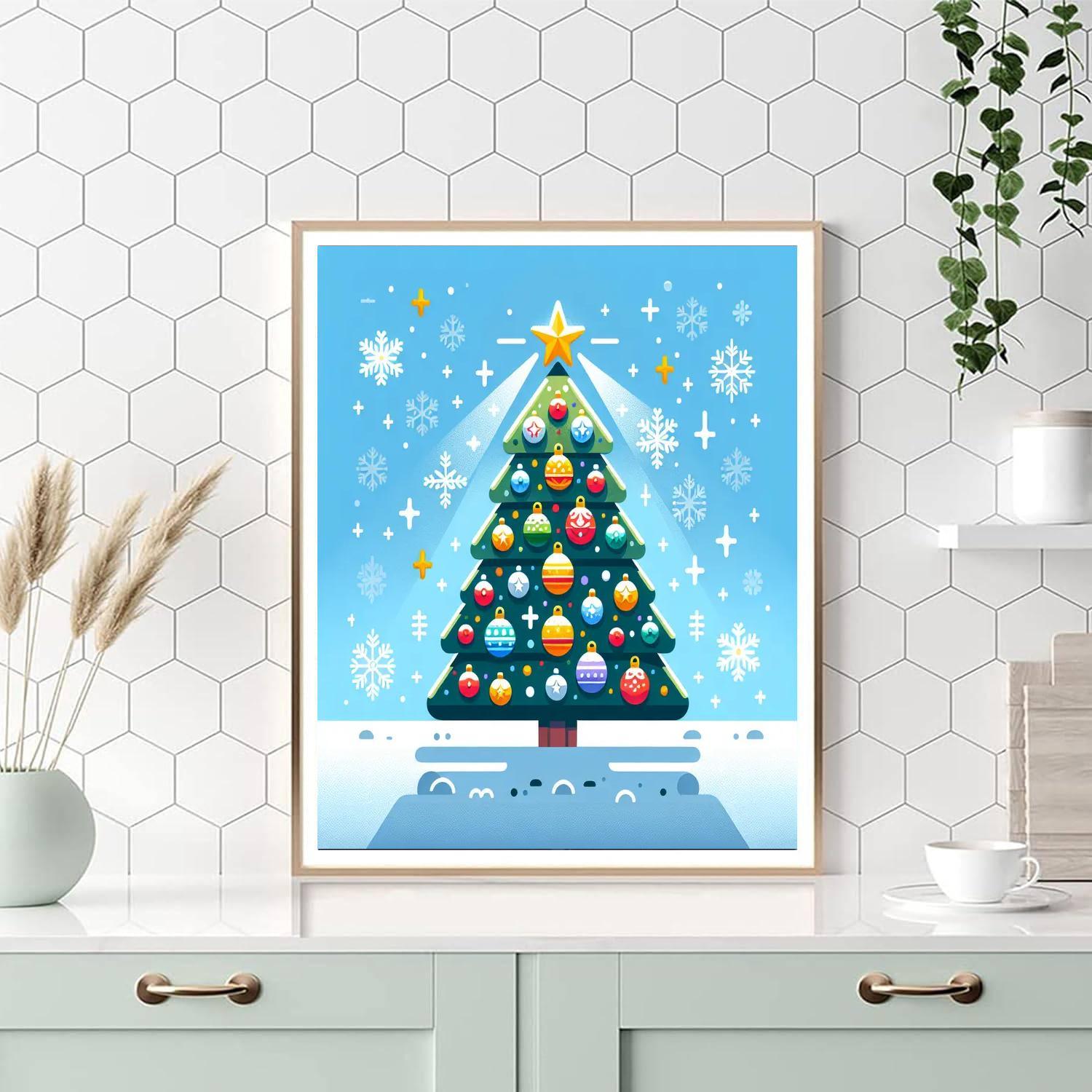 Joyful Christmas Tree Paint By Numbers Art