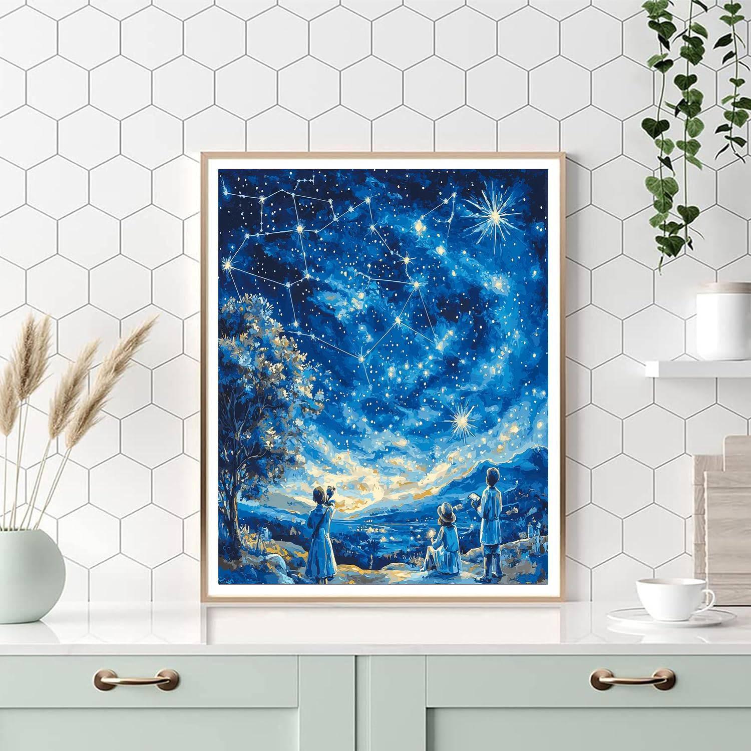Traditional Astronomical Art Style Inspired Stargazer's Quest  Paint By Numbers Kits