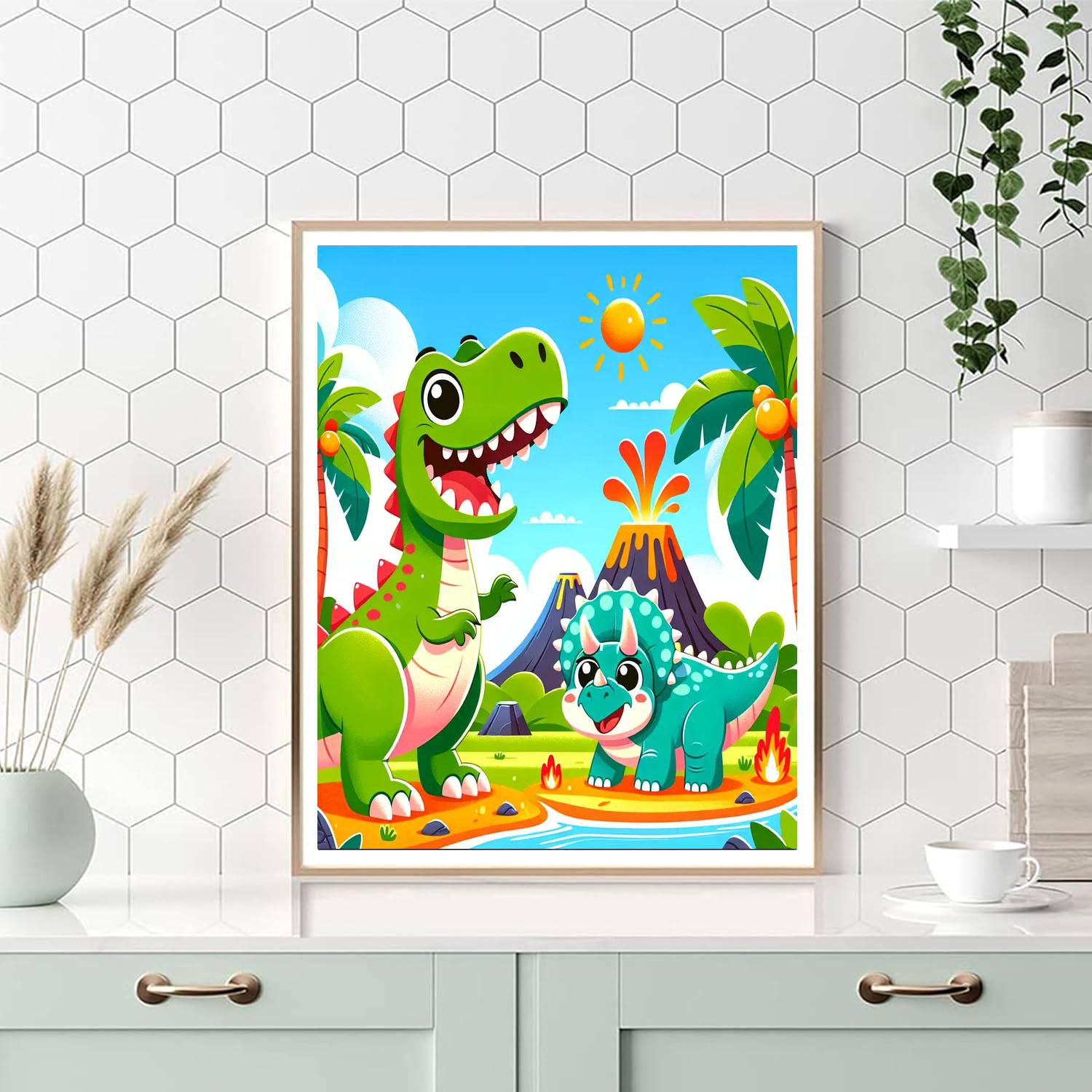 Dino Day Camp Painting Number Kit