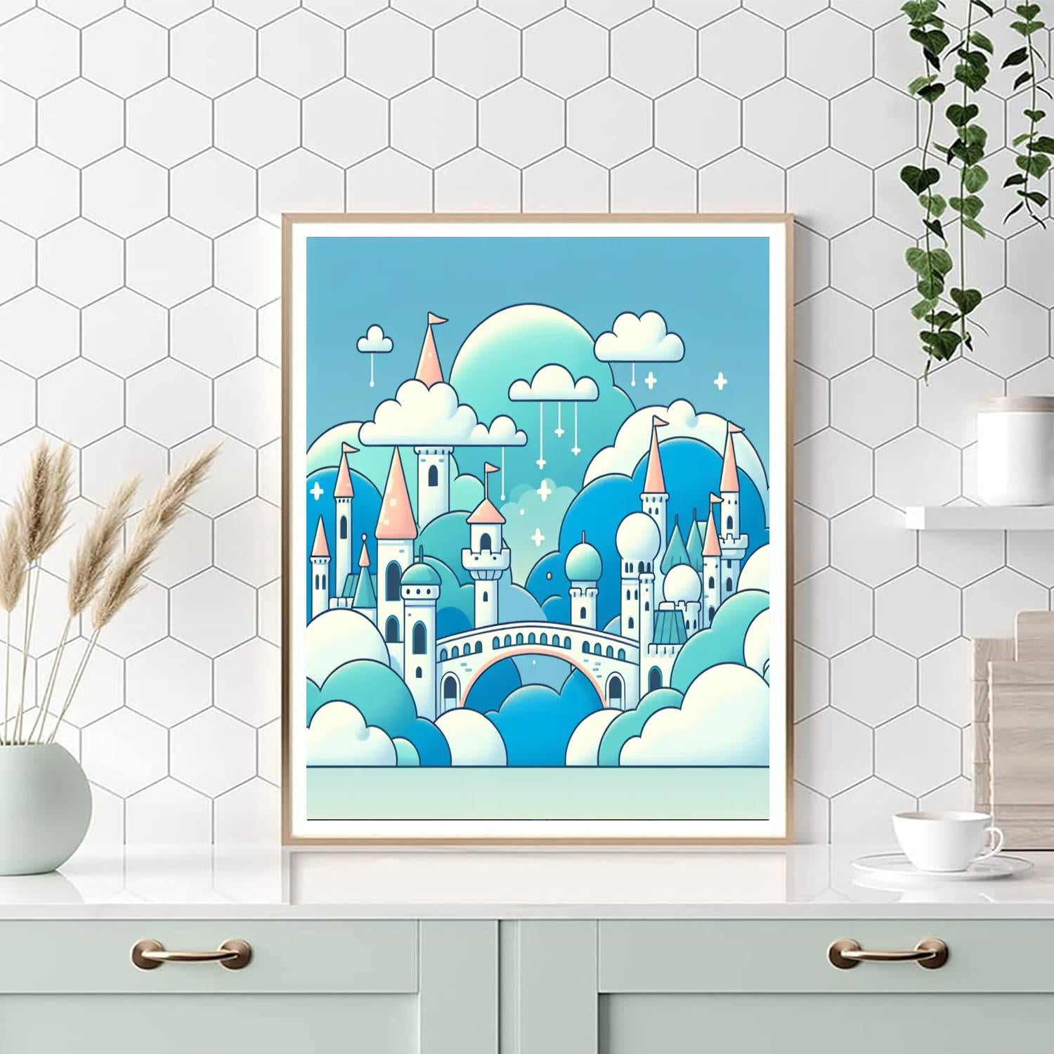Floating Cloud Kingdom Paint By Numbers Art