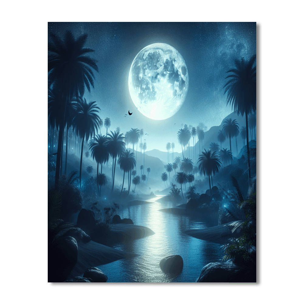 Lunar Oasis Adventure Number Painting