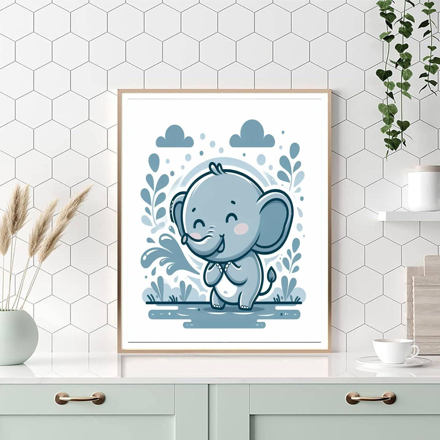 Gentle Baby Elephant Paint By Number