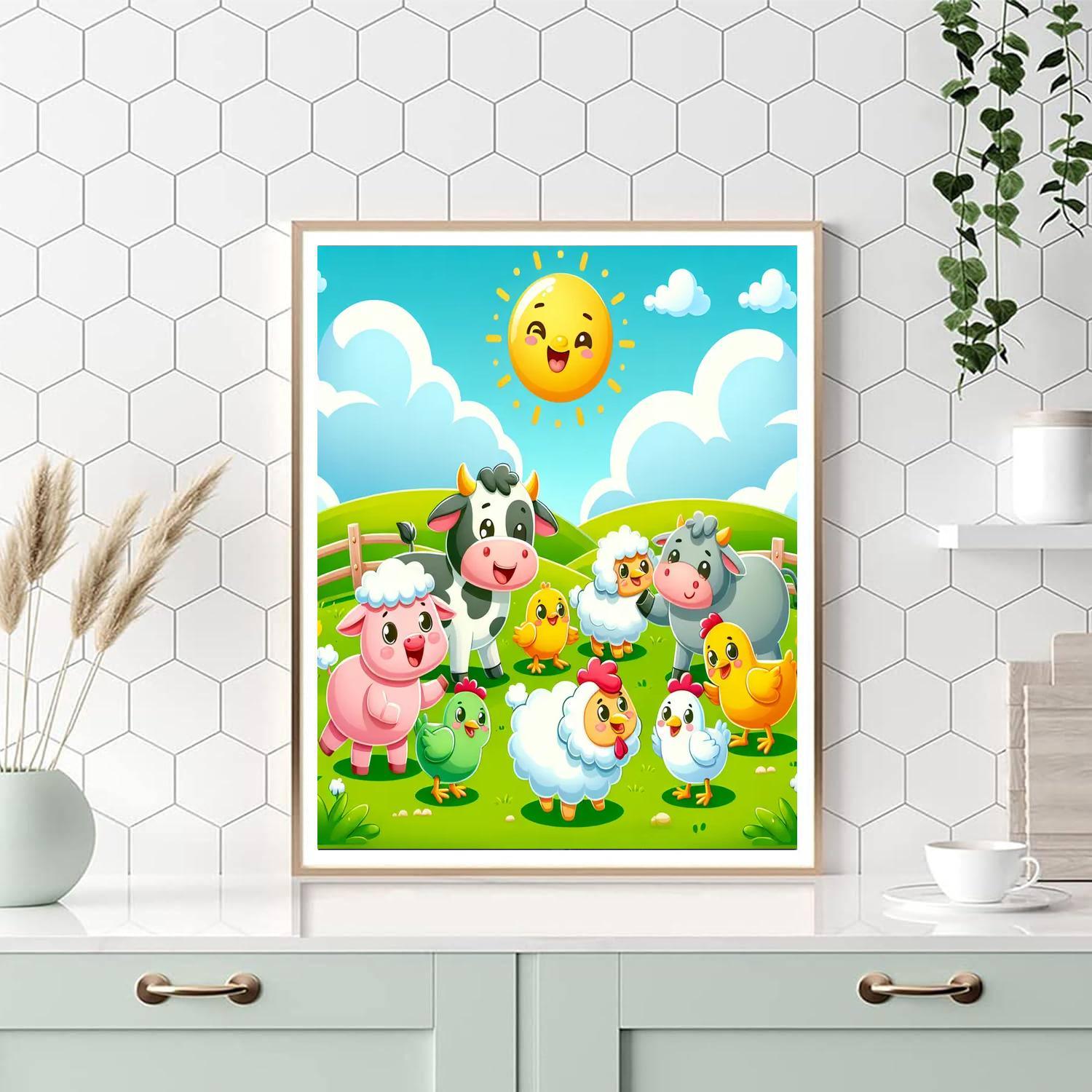 Funny Farm Friends Number Painting