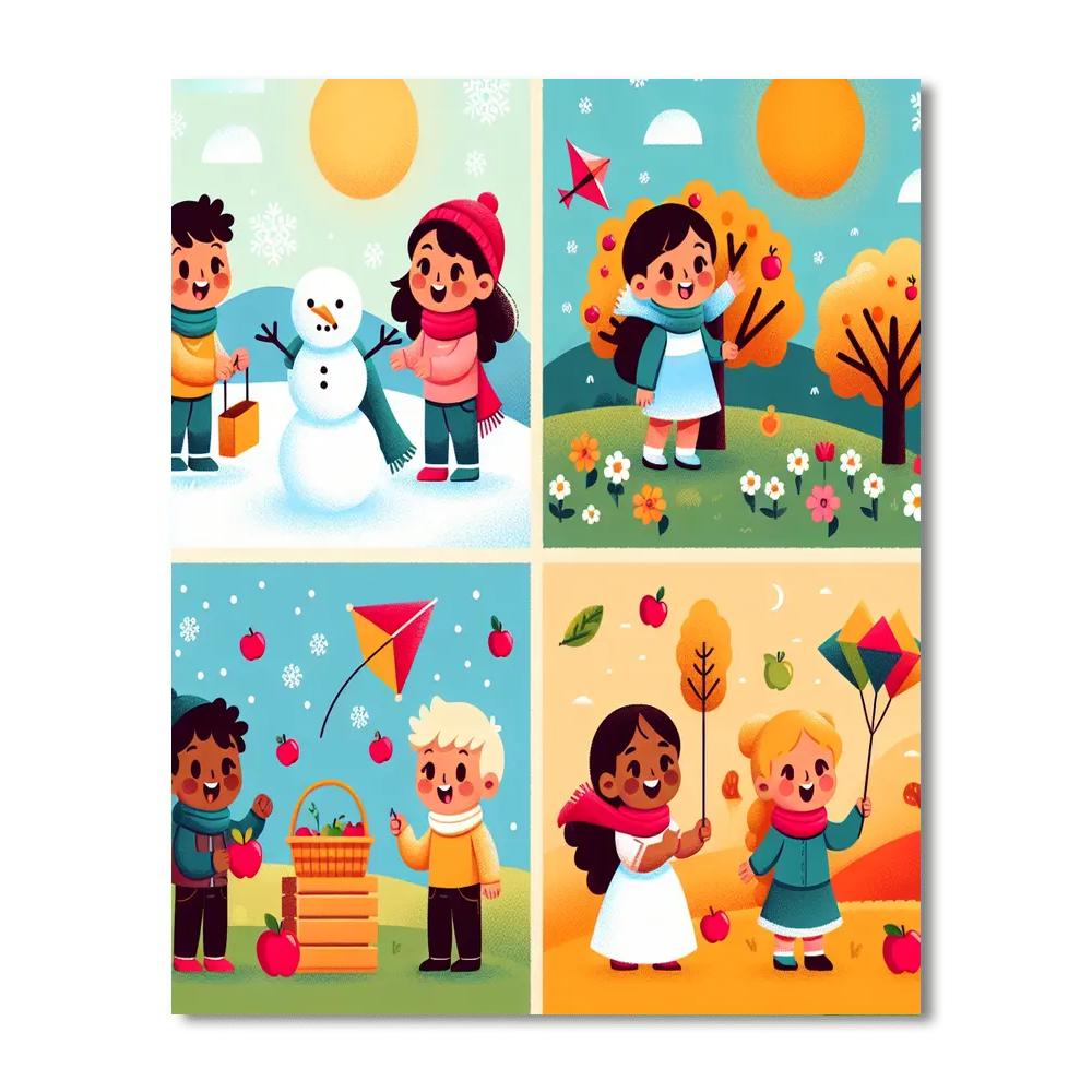 Fun With Seasons Painting Number Kit