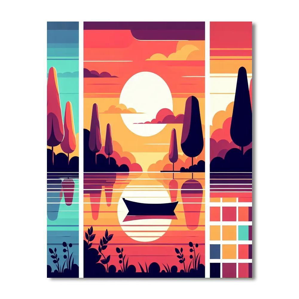 Peaceful Sunset Serenade Painting By Numbers Kit