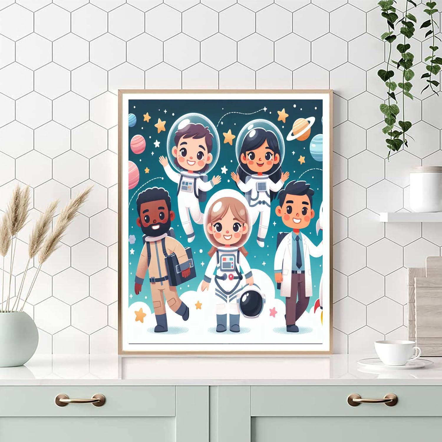 Space Explorers' Star Mission Paint By Numbers Kits