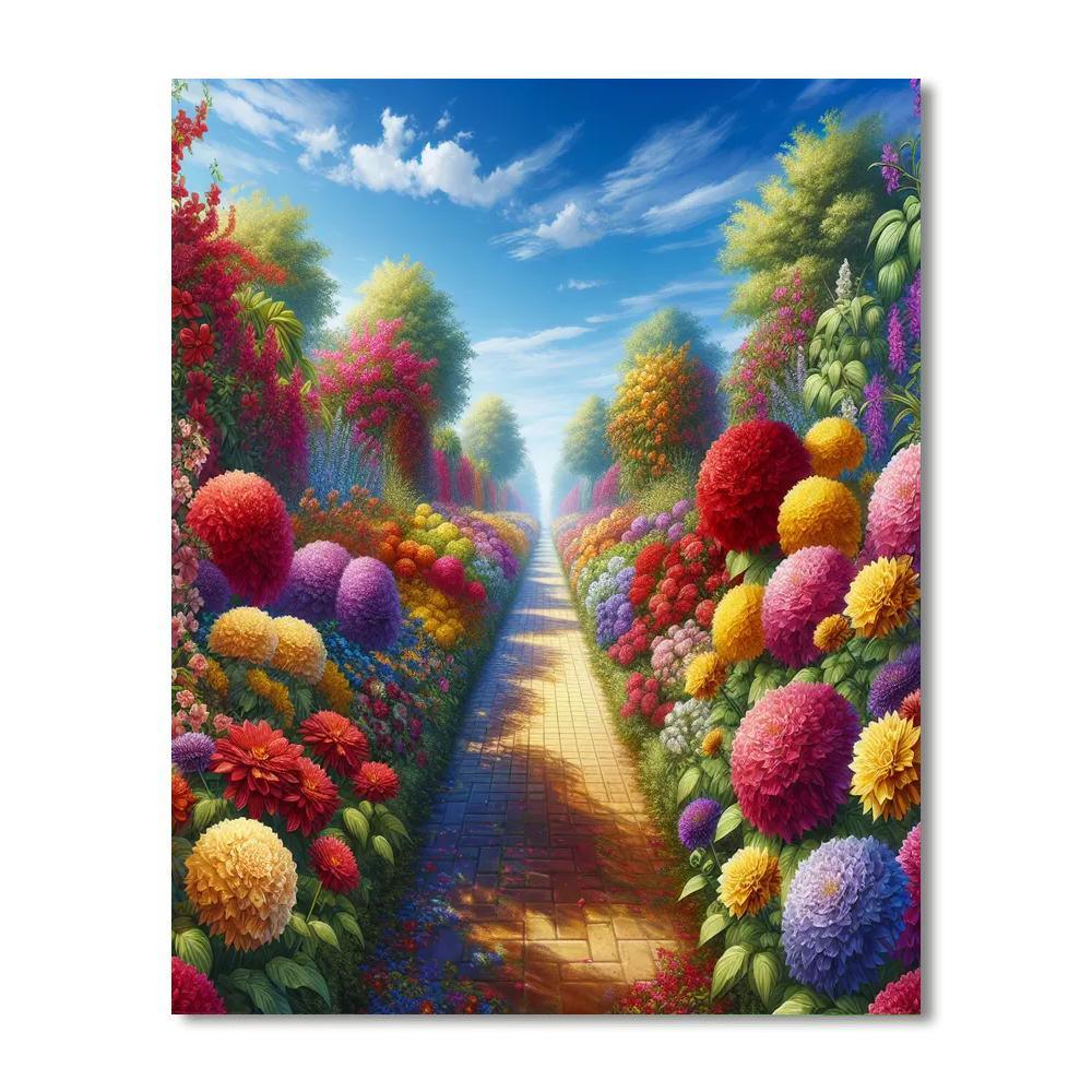 Captivating Garden Pathway Numbered Painting Kits