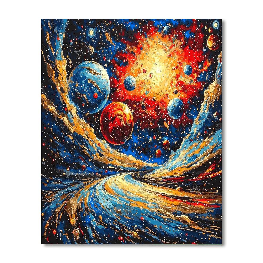Salvador Dali Inspired Planetary Symphony  Paint By Numbers