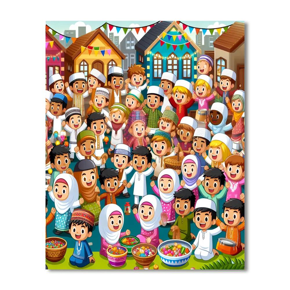 Joyful Village Gathering Paint By Numbers Kits