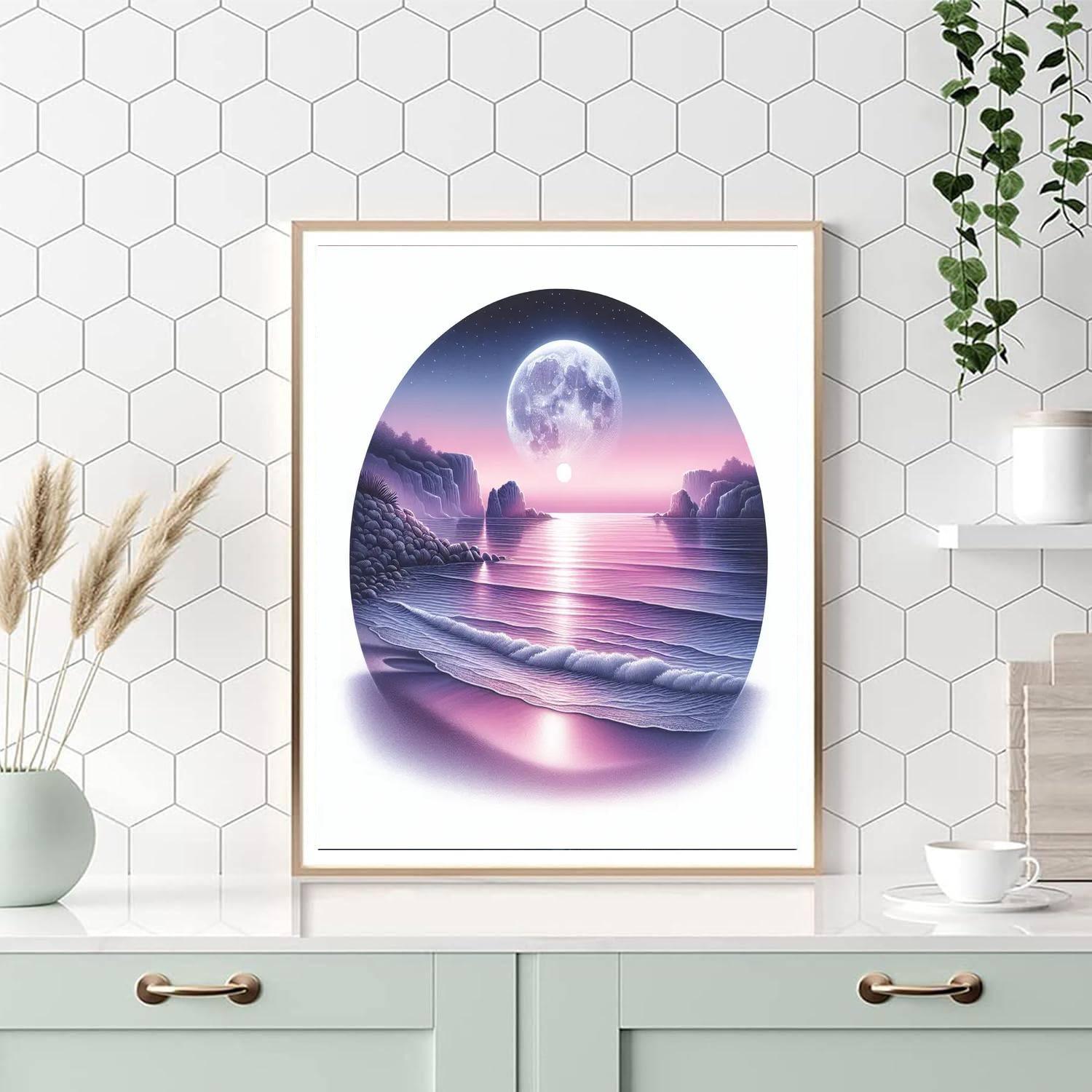 Romantic Coastal Twilight Number Painting