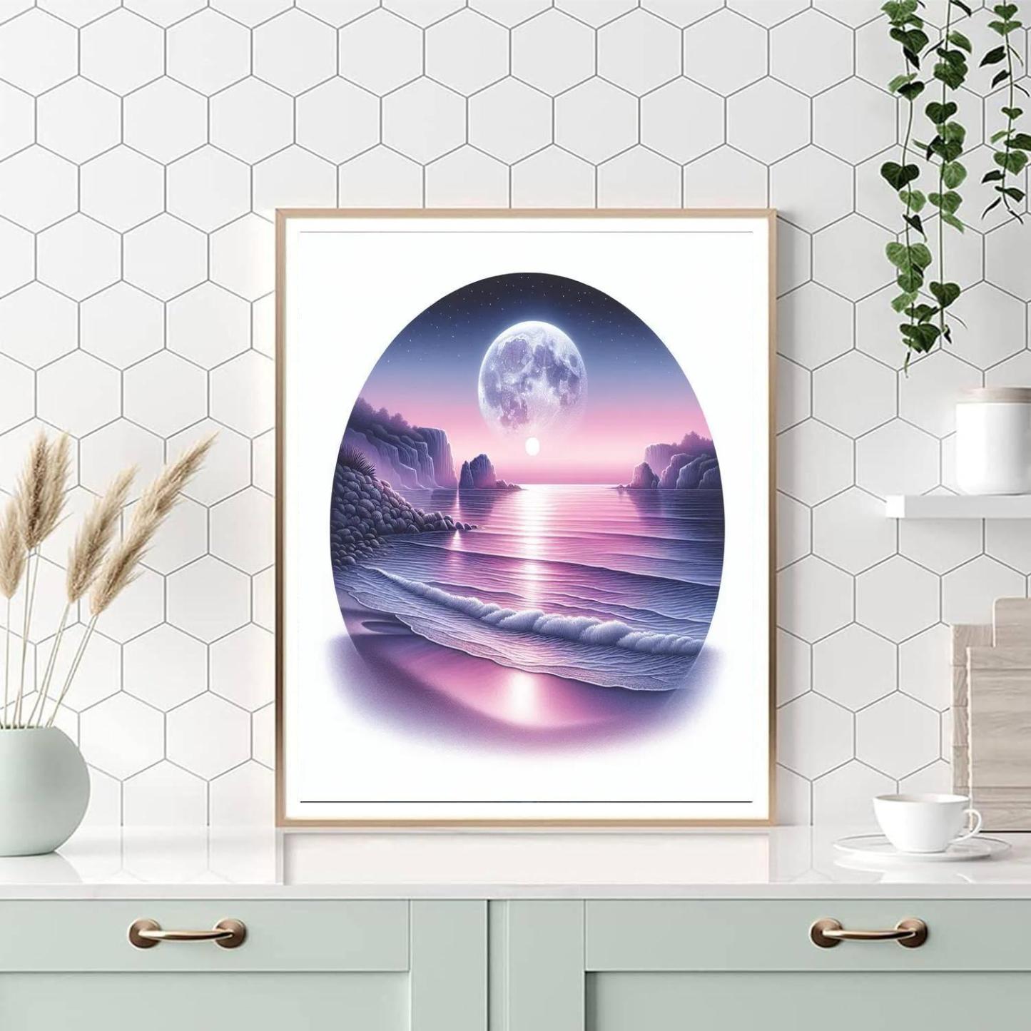 Romantic Coastal Twilight Number Painting
