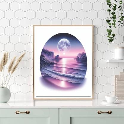 Romantic Coastal Twilight Number Painting