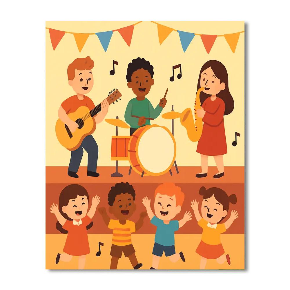 Cheerful Music Concert Paint By Color