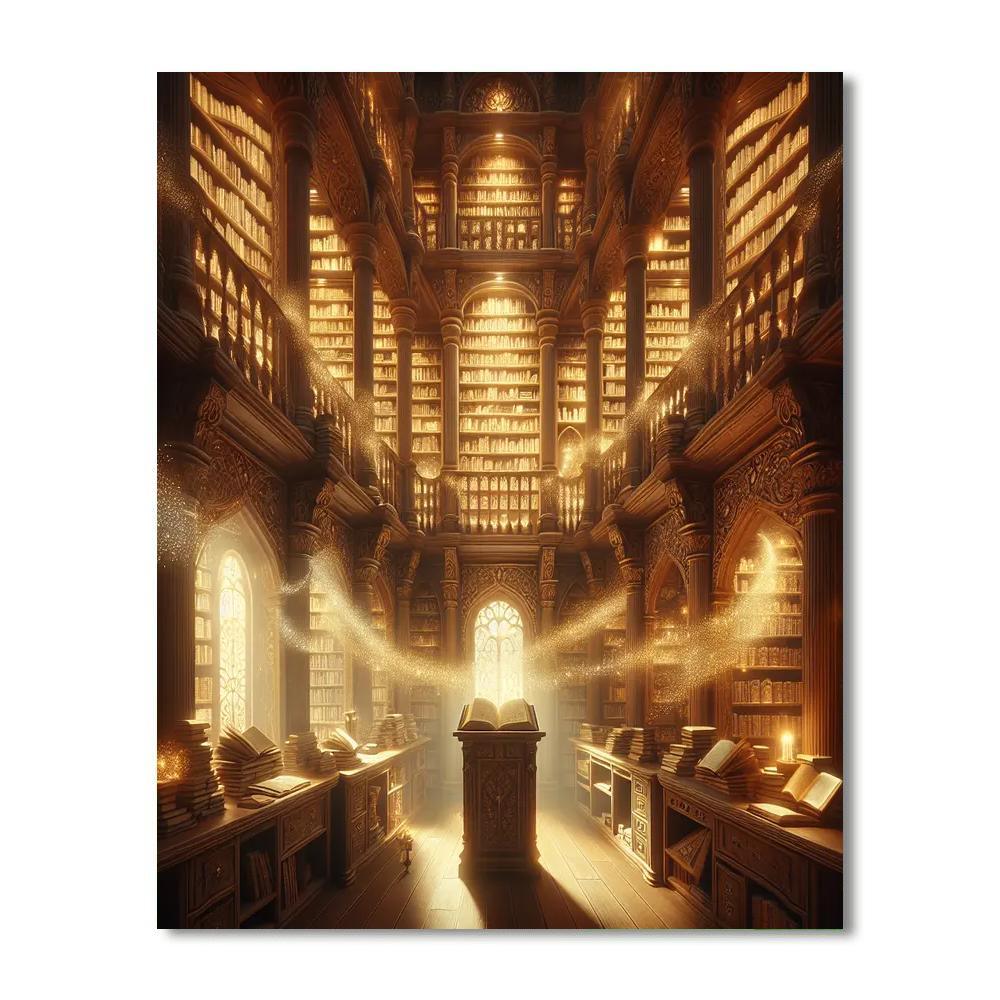 Enchanted Library Nook Numbered Painting Kits