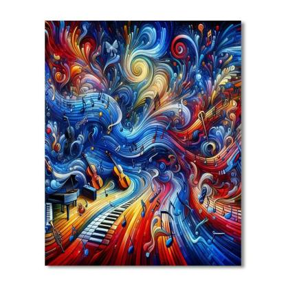Music's Melodic Journey Number Painting