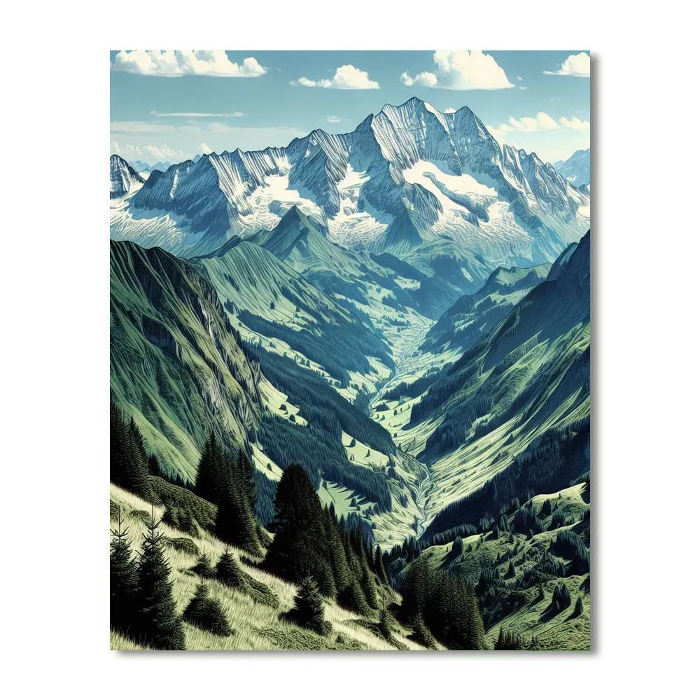 Alpine Retreat Splendor Numbered Painting Kits