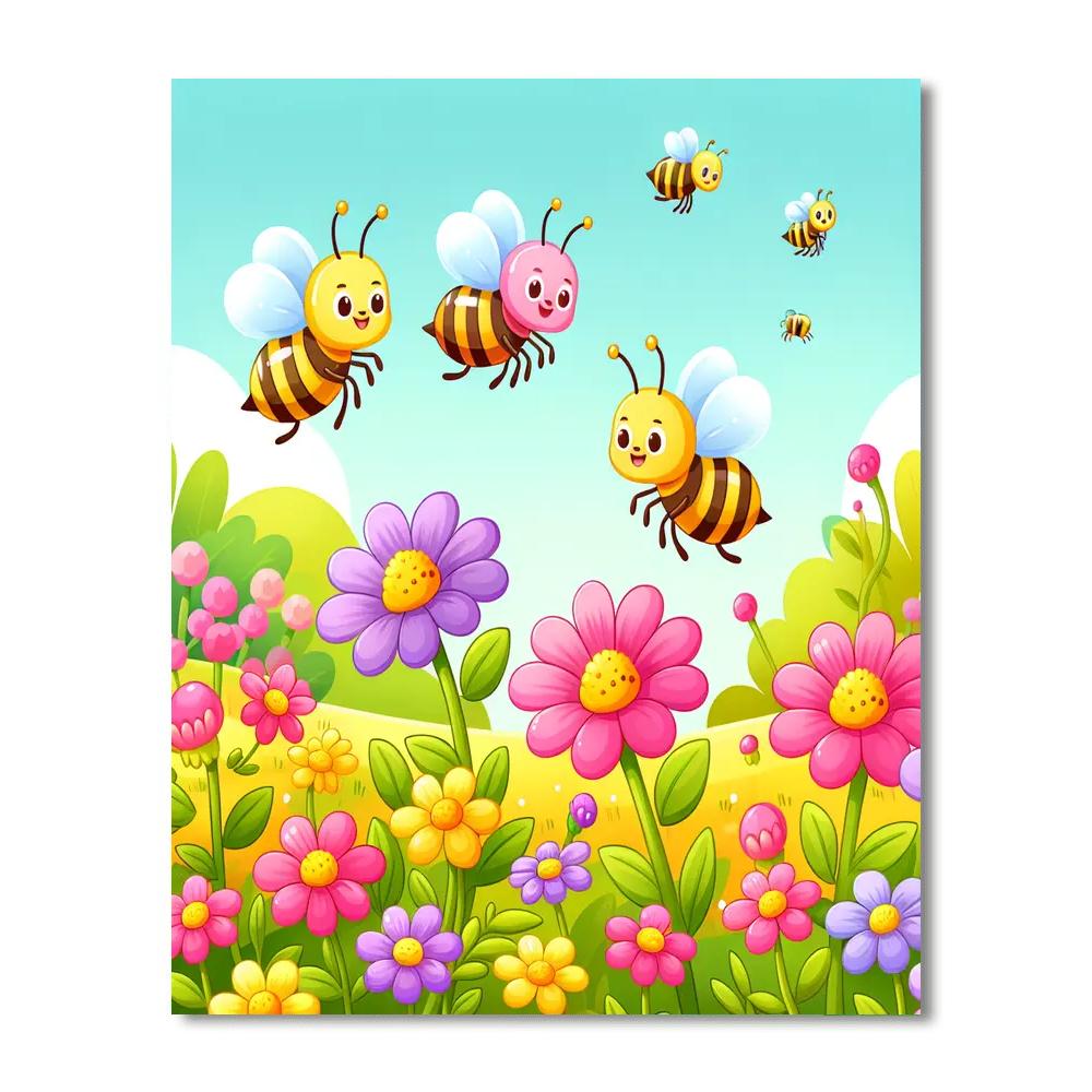 Busy Bee Meadow Number Painting
