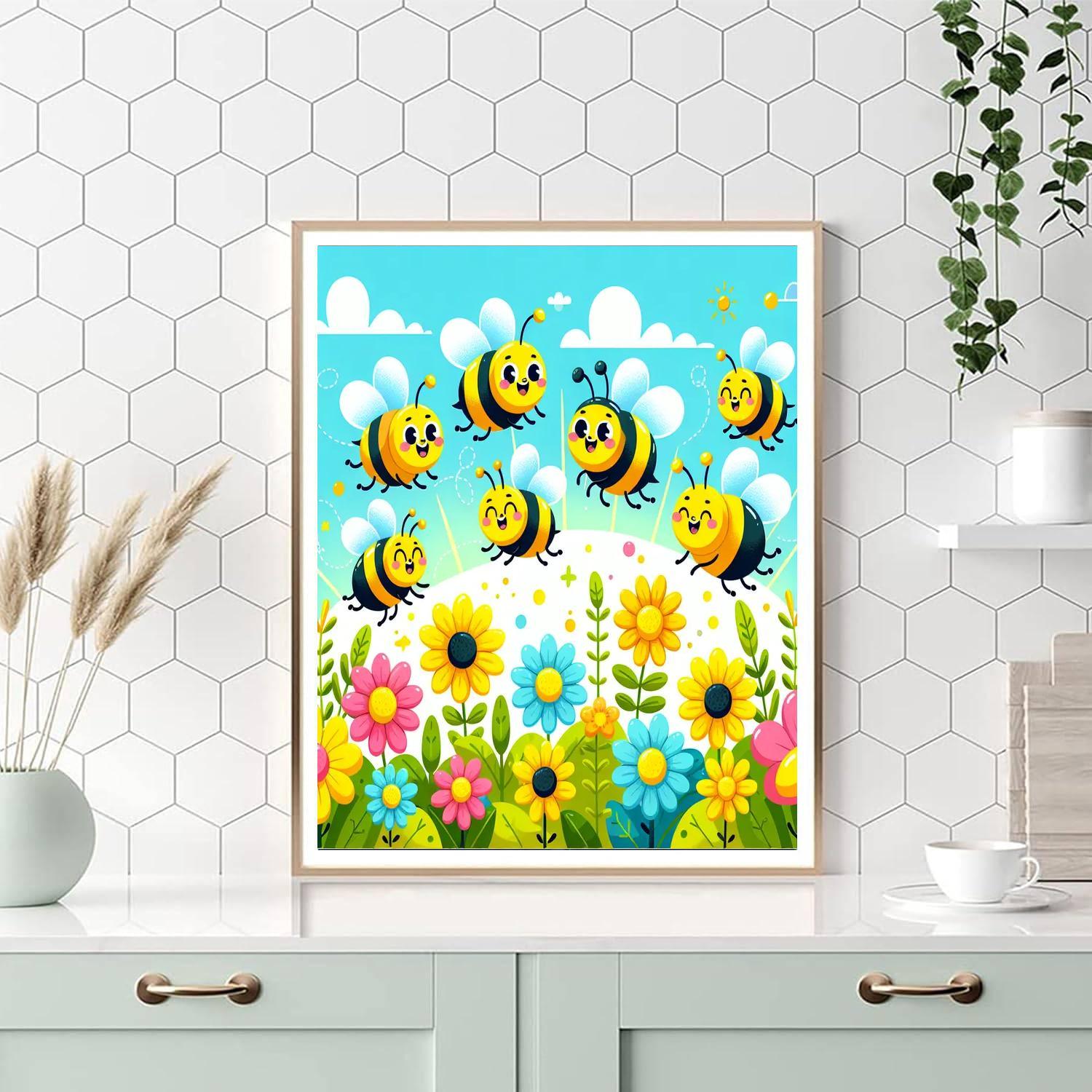 Busy Bees In The Garden Paint By Color