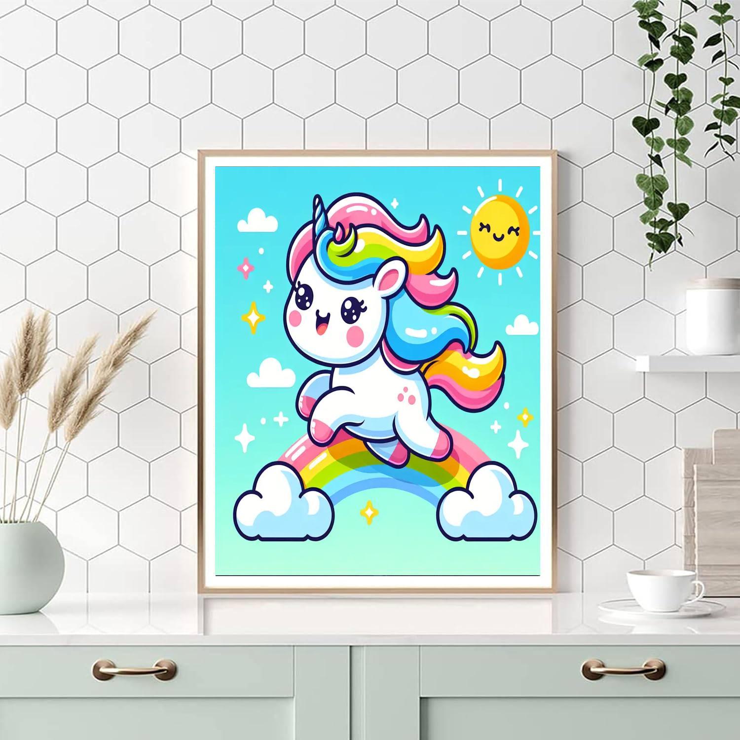 Fluffy Unicorn Number Painting