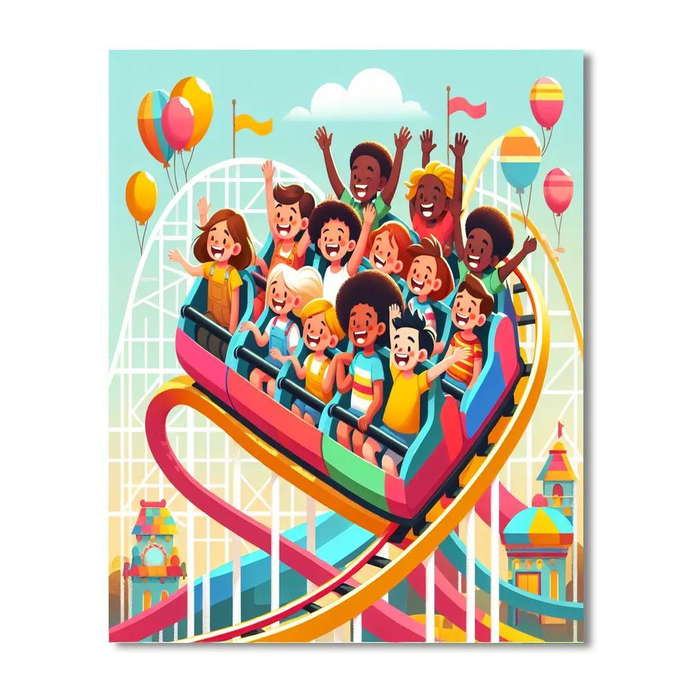 Rainbow Rollercoaster Paint By Numbers