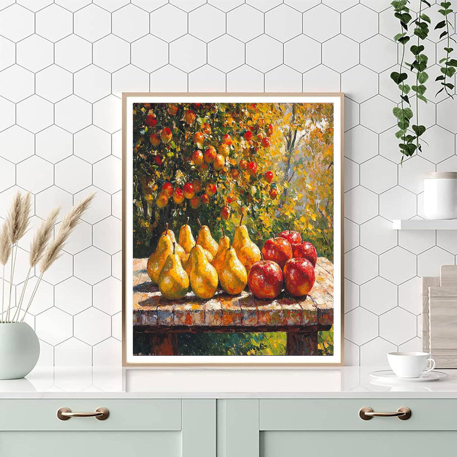 Paul Cézanne Inspired Vibrant Orchard Still Life  Paint By Number