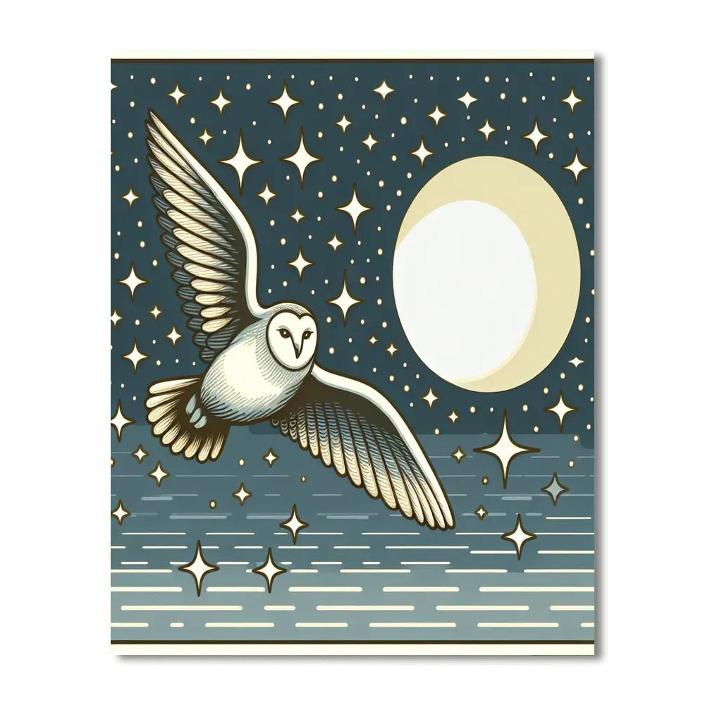 Moonlit Owl's Secret Painting By Numbers Kit