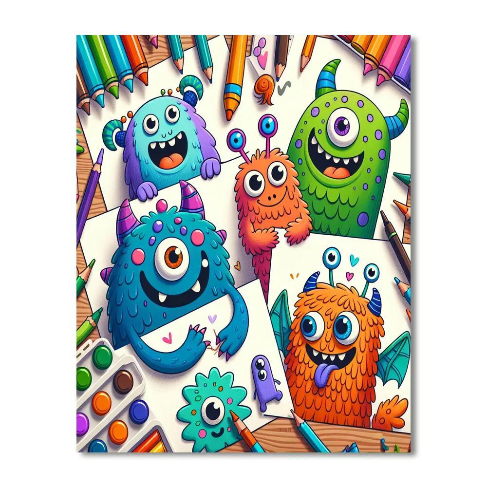Doodle Art Monster Squad Paint By Number