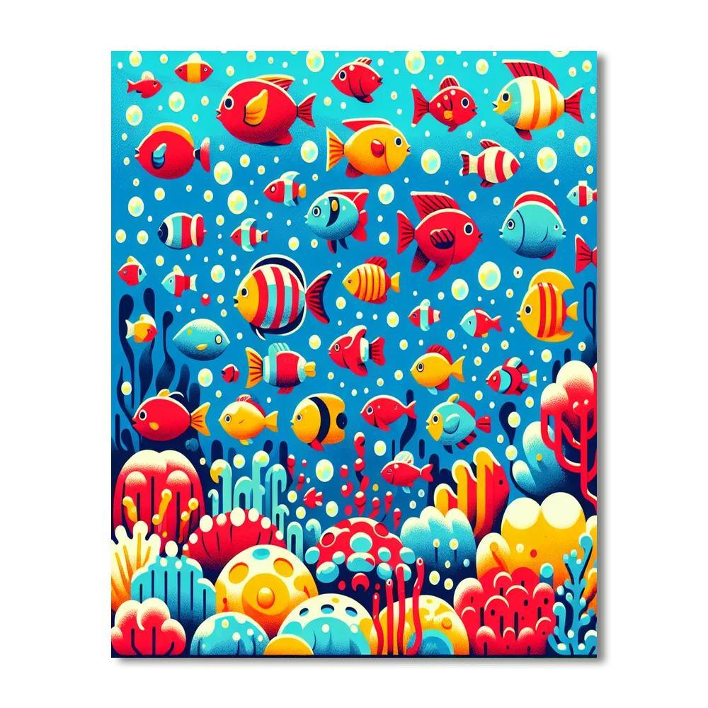 Lively Underwater Adventure Paint By Numbers Art