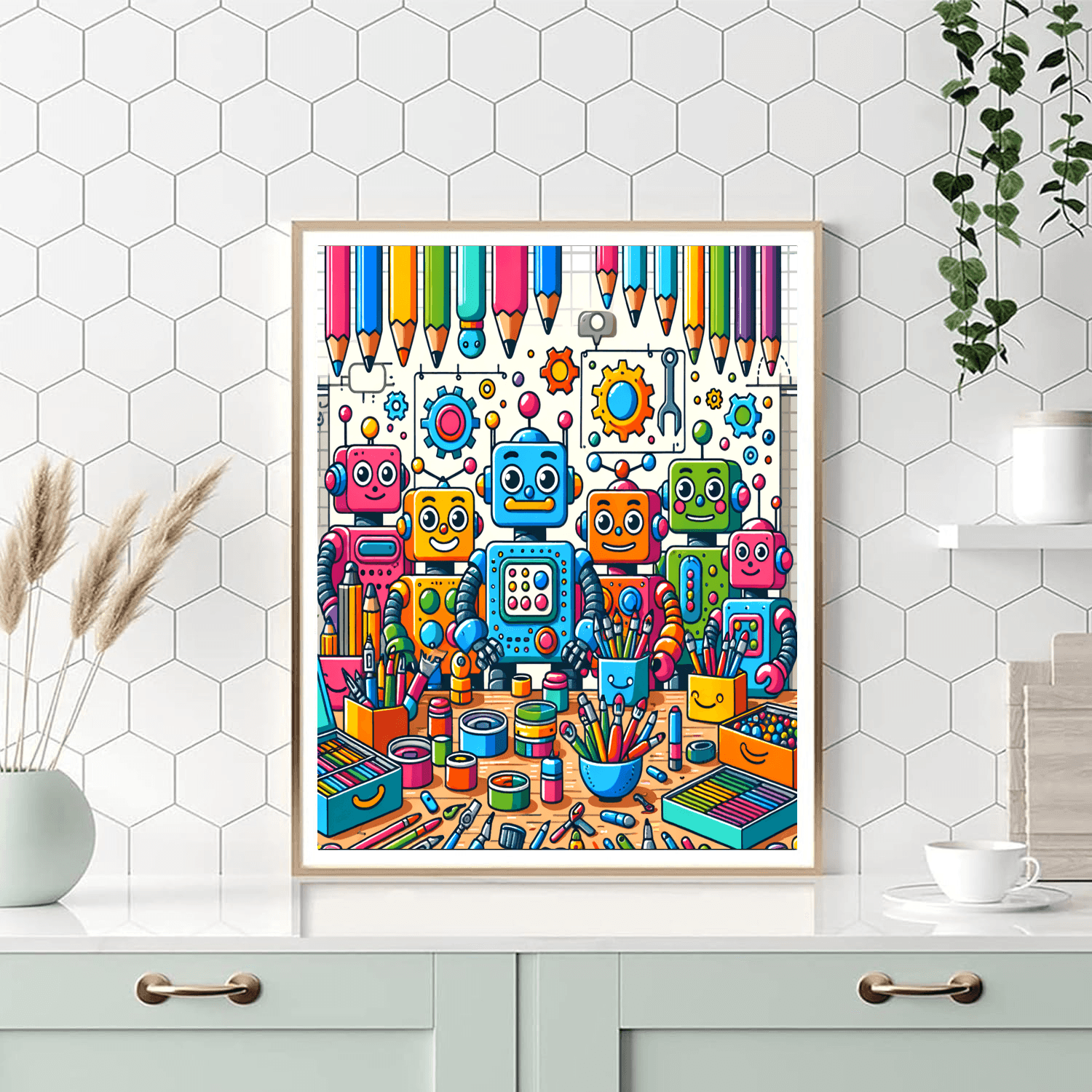 Dynamic Robot Workshop Painting By Numbers Kit