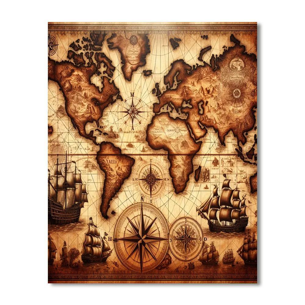 Antique Nautical Chart Paint By Number