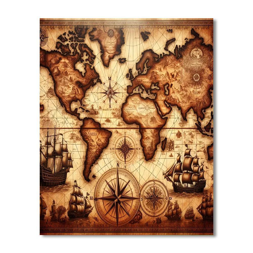 Antique Nautical Chart Paint By Number