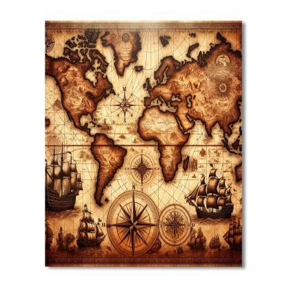 Antique Nautical Chart Paint By Number