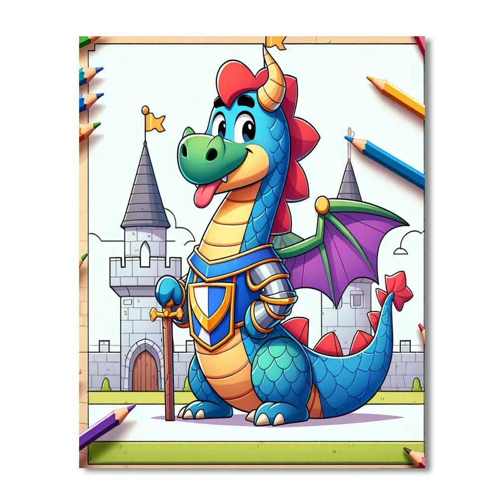 Royal Dragon Knight Adventure Numbered Painting Kits