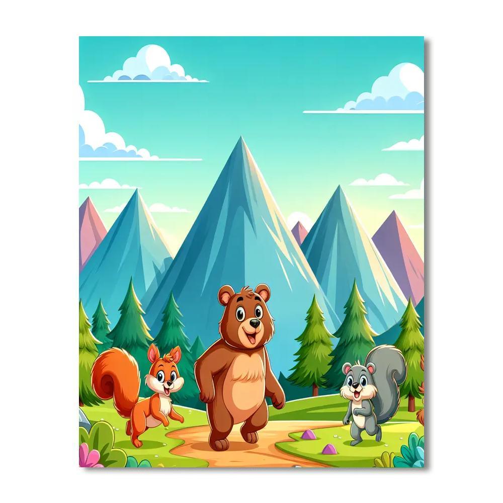 Happy Hiking Animals Paint By Numbers