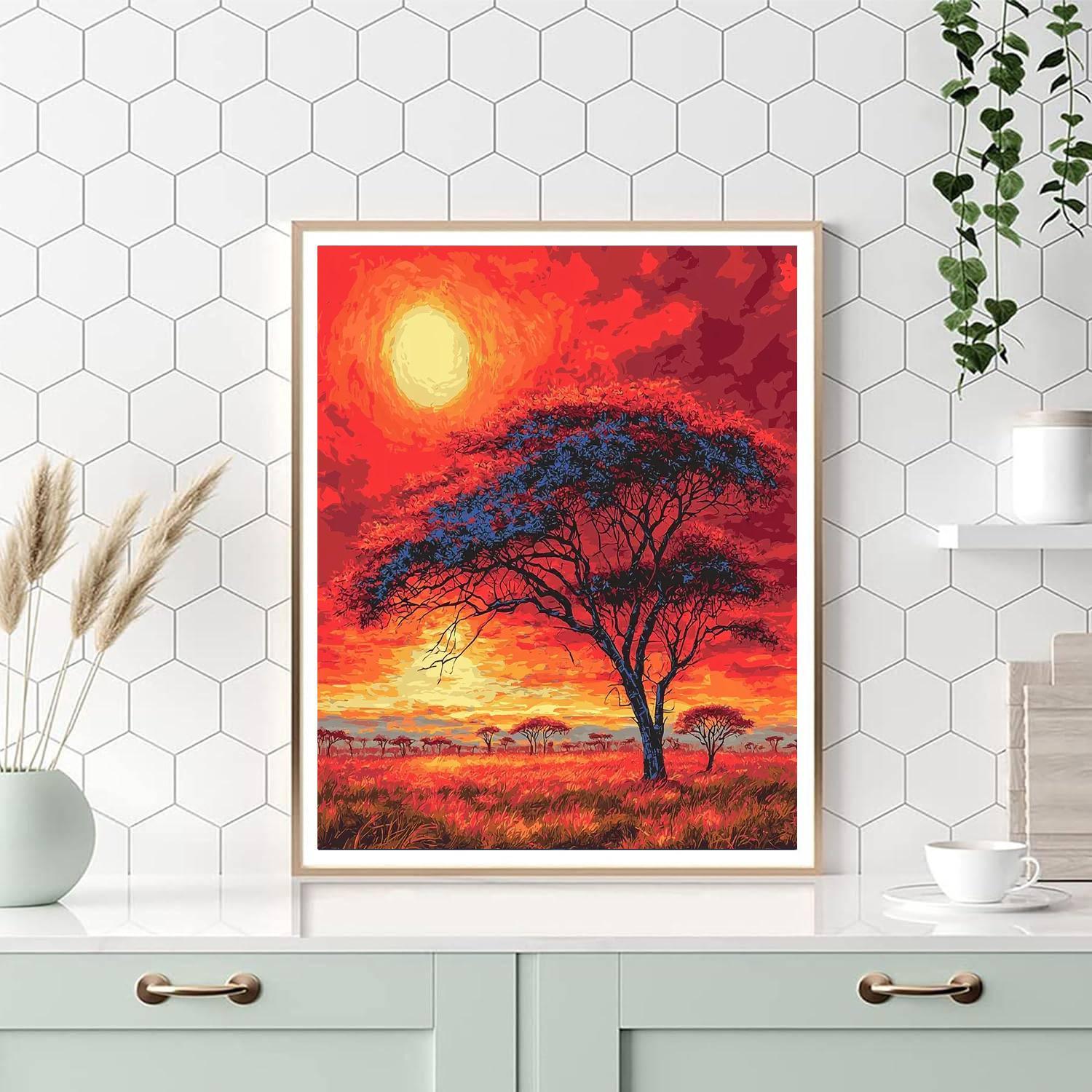 Basquiat Inspired Exotic Savannah Sunset  DIY Paint By Numbers