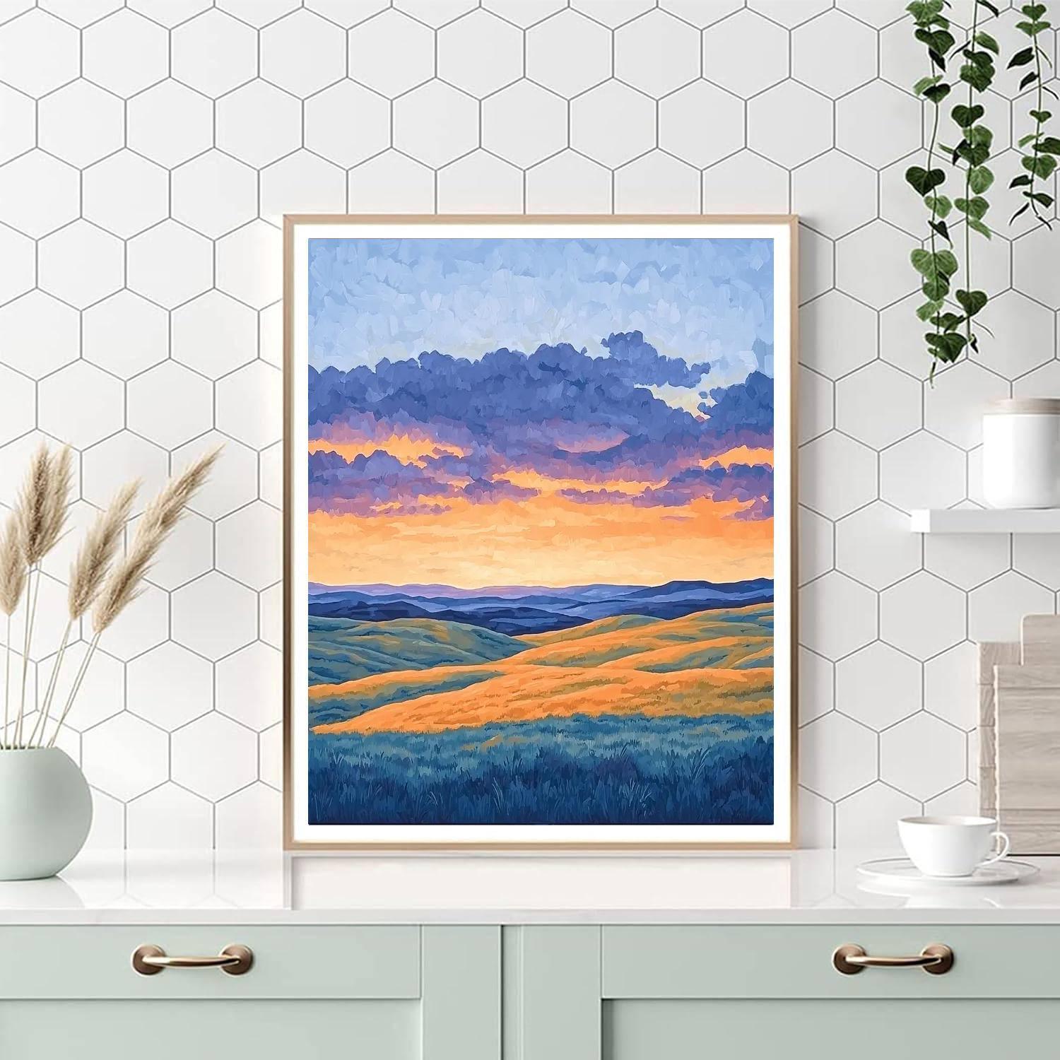 Thomas Hart Benton Inspired Twilight On The Plains  Numbered Painting Kits