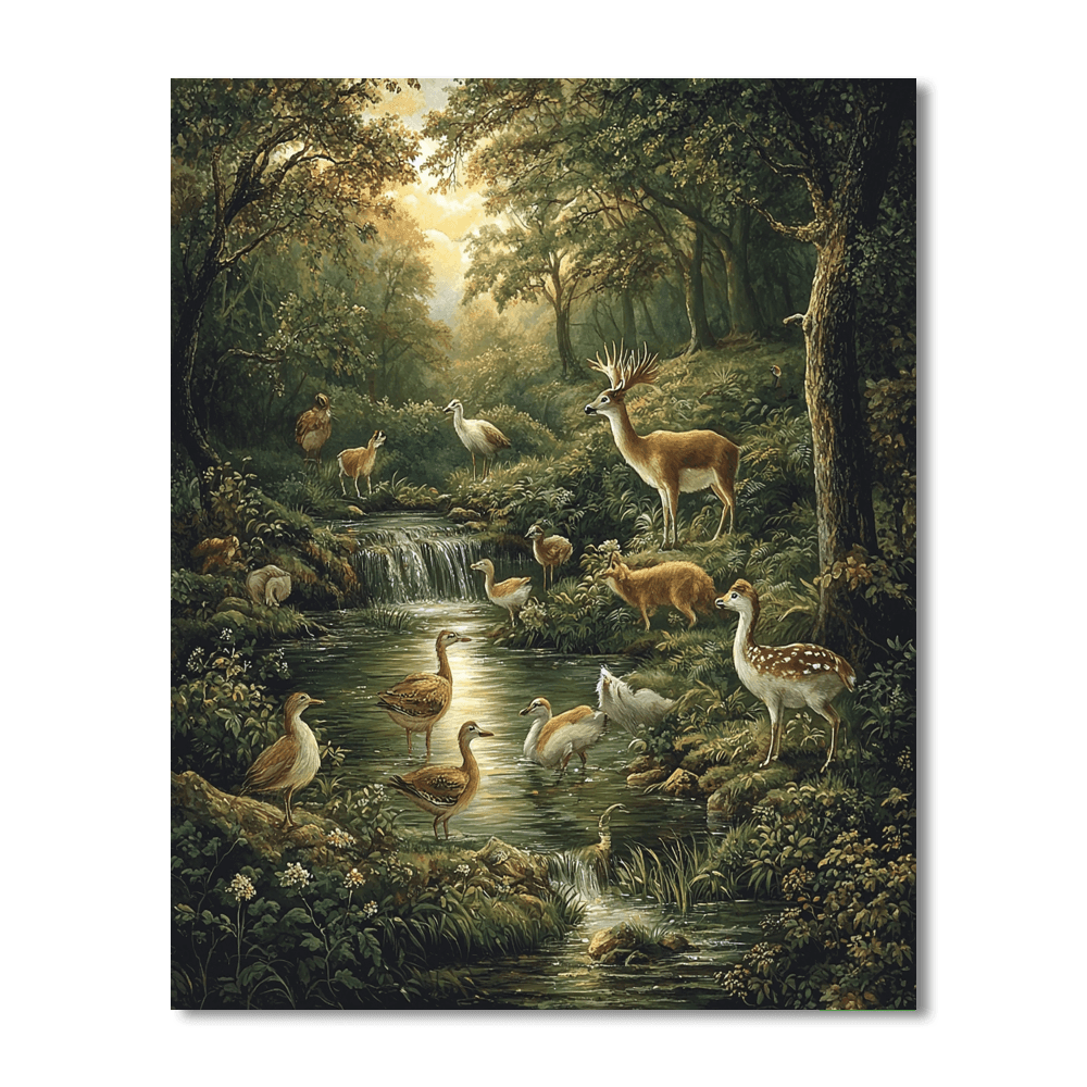 Audubon Inspired Animal Kingdom Extravaganza  Painting By Numbers Kit