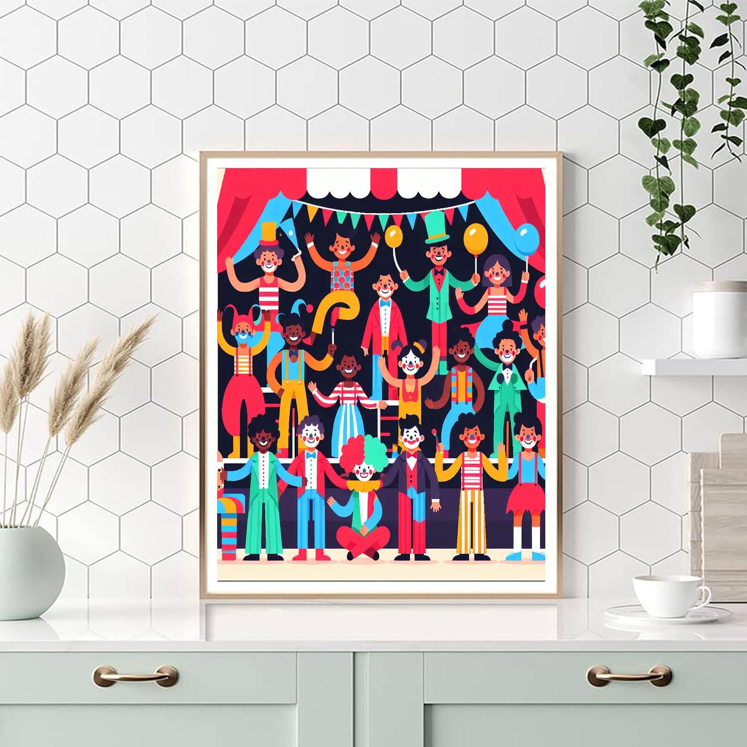 Cheery Circus Adventure Paint By Numbers Art