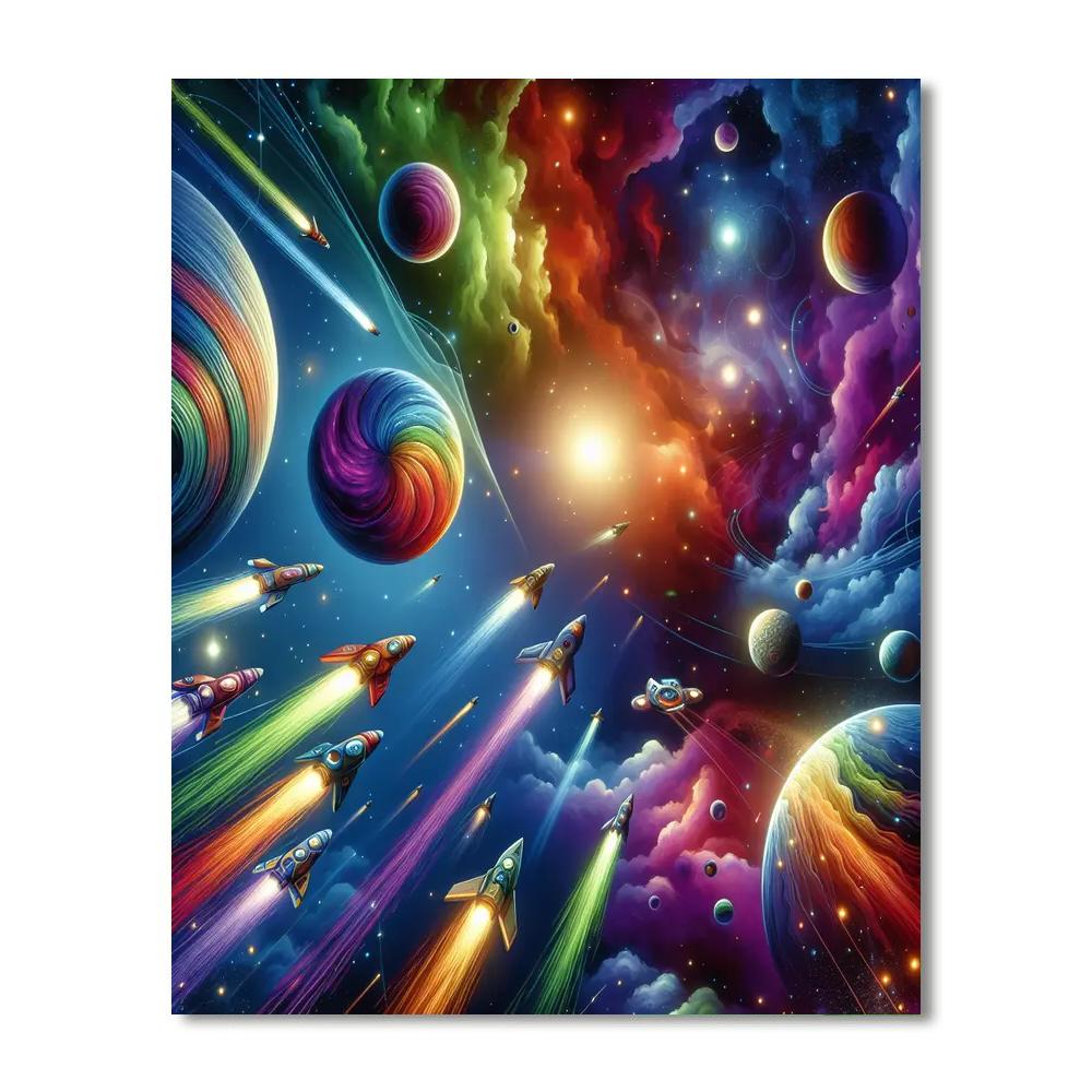 Galactic Adventures Await Paint By Numbers Art