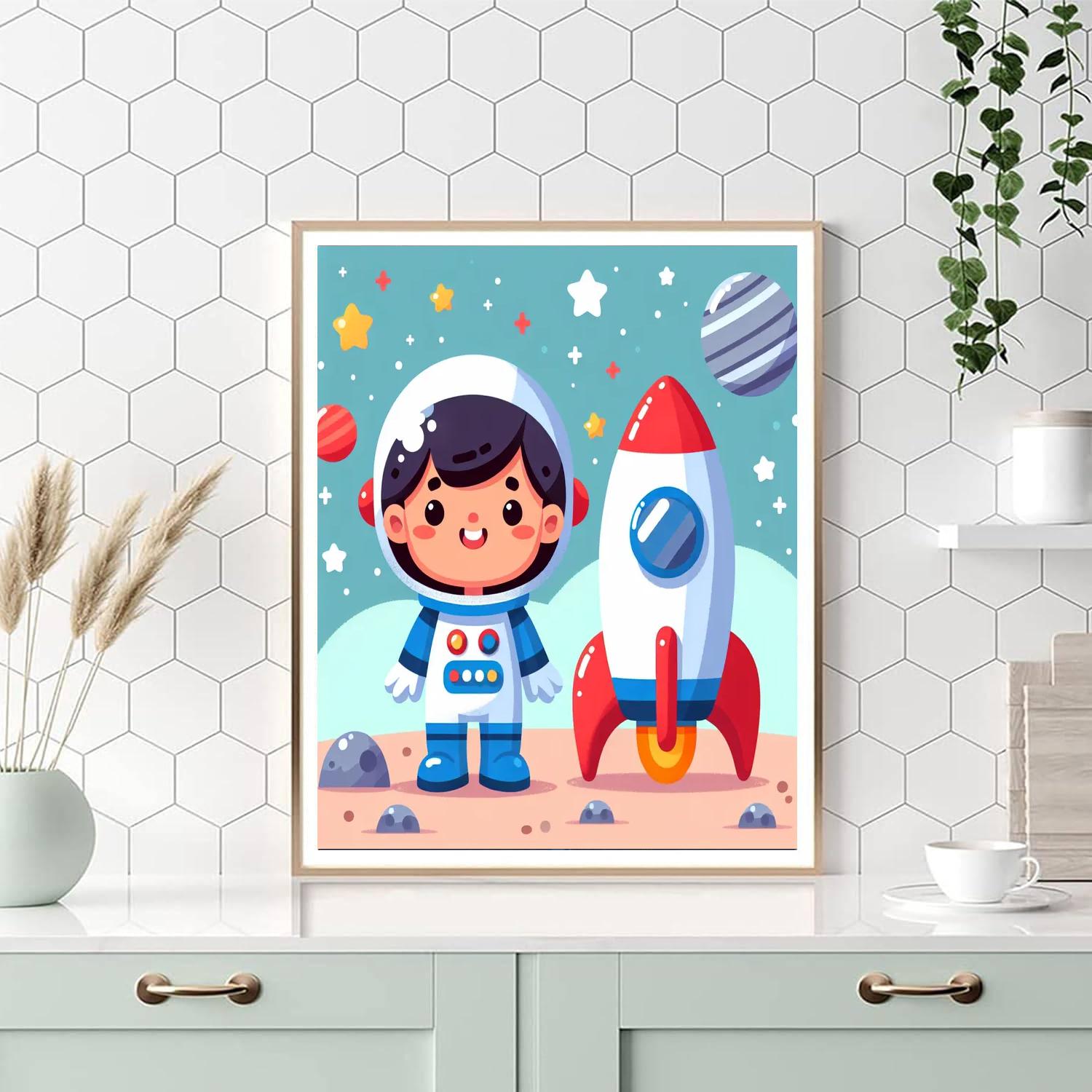 Astronaut In Training Number Painting