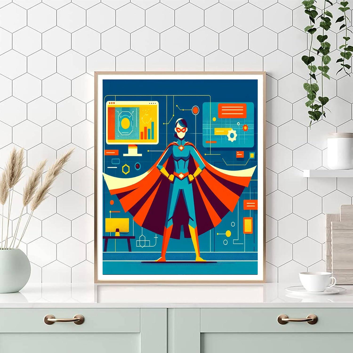 Superhero's Secret Lair Painting Number Kit