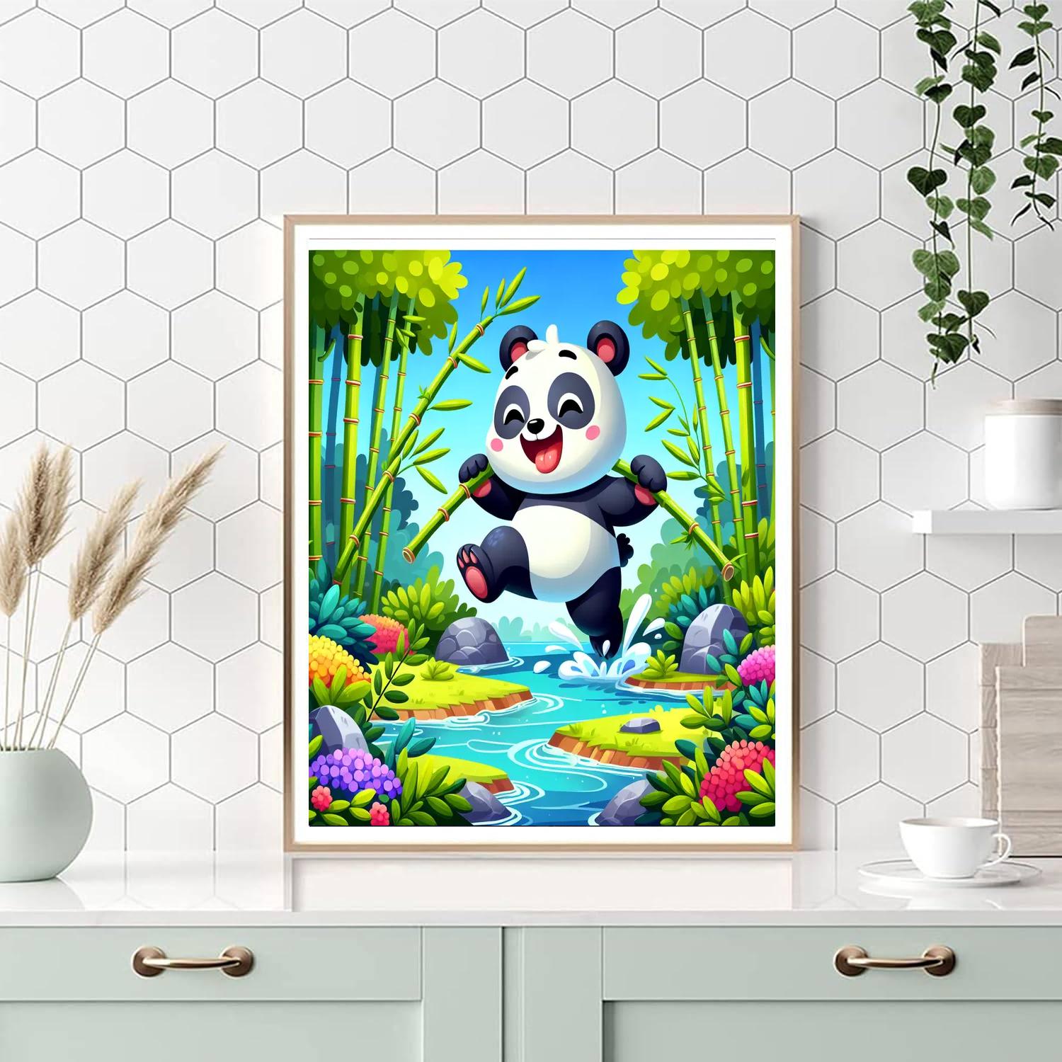 Panda's Bamboo Adventure Painting By Numbers Kit
